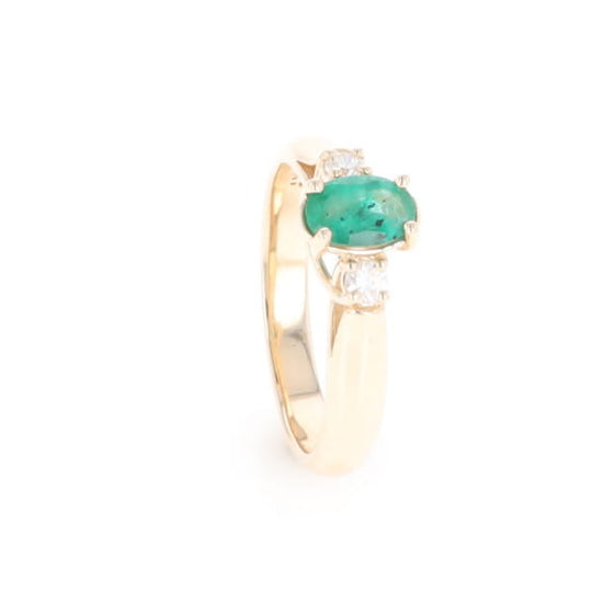 Emerald Three-Stone Trellis Ring