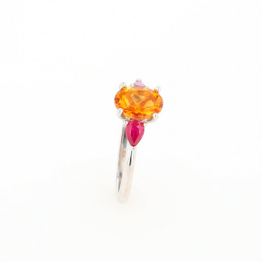 Fall Season Citrine and Ruby Ring