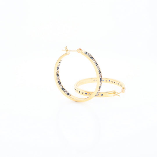 Sapphire & Diamond Hoop Earrings