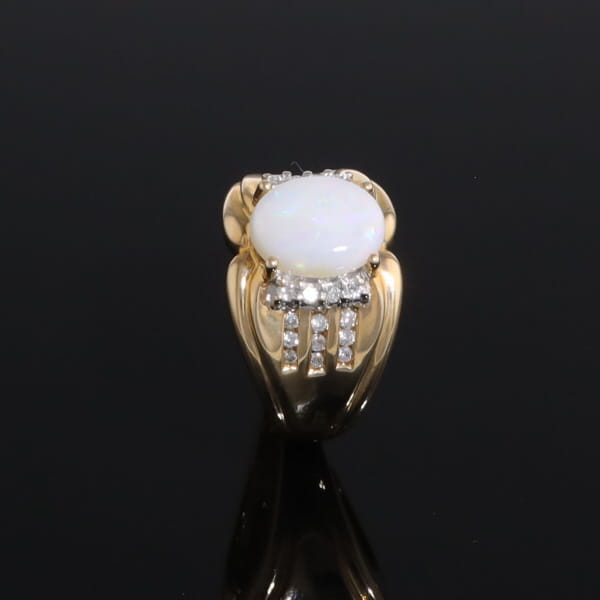 Opal Diamond Channels Ring