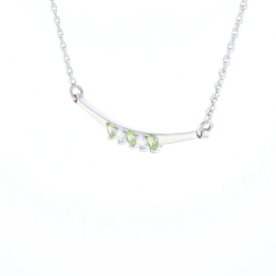 Peridot & Diamond Mother's Necklace