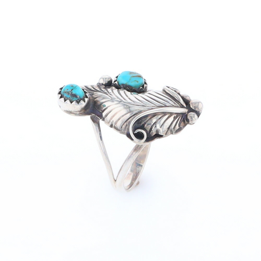 Native Turquoise Feather Ring