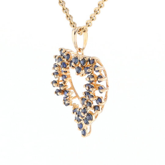 Bursting Sapphire Open Heart Pendant