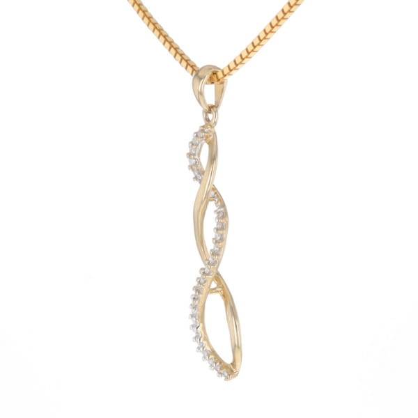 Ribbon Twist Diamond Pendant