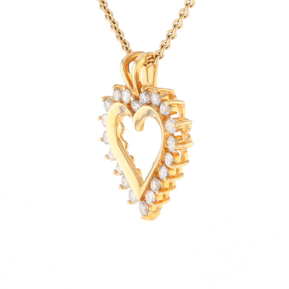 Open Heart Diamond Halo Pendant