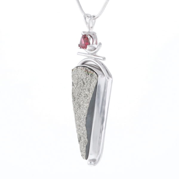 Druzy Quartz & Pink Trillion Tourmaline Necklace