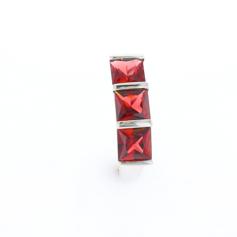 Three Square Garnet Ring