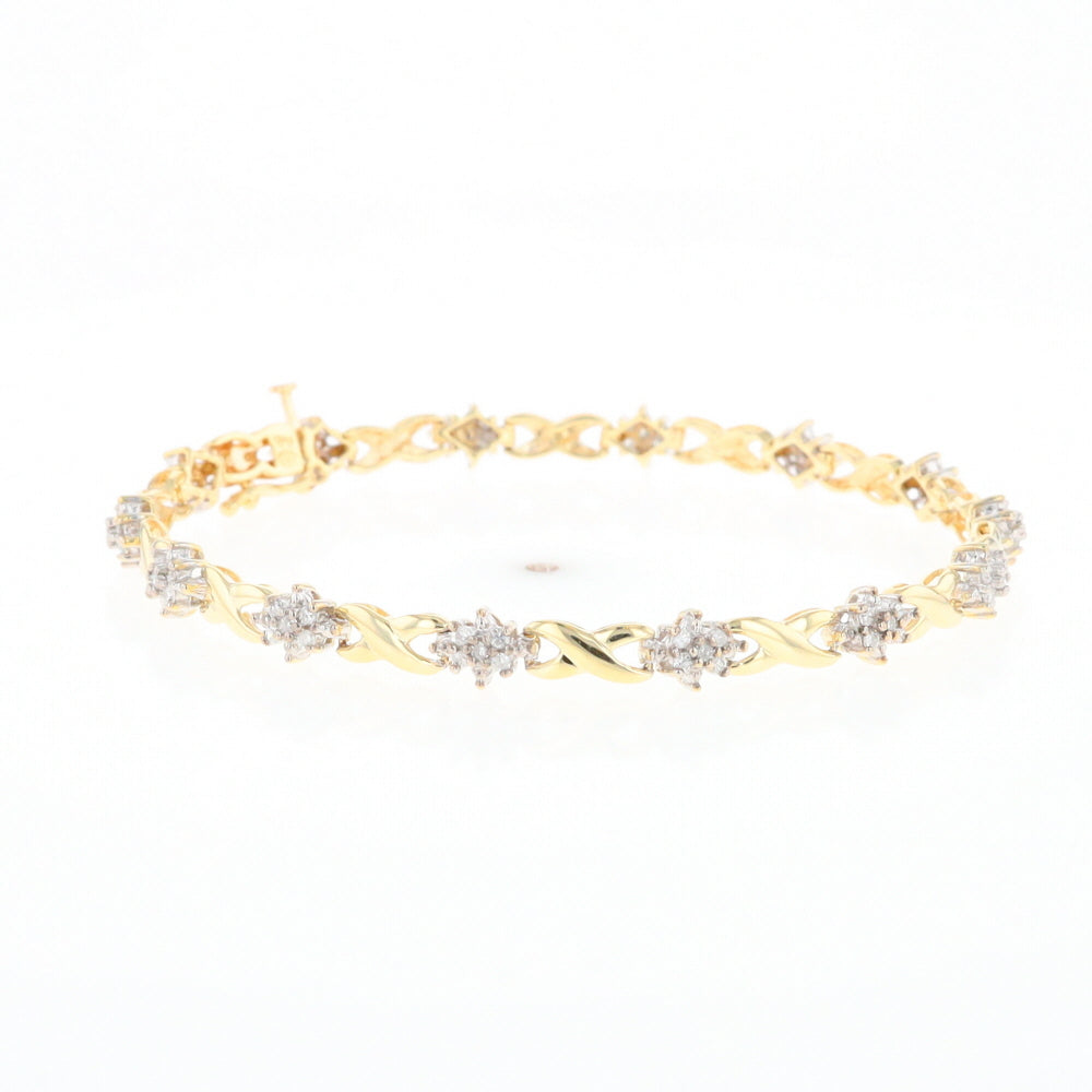 Diamond Cluster & Infinity Link Tennis Bracelet