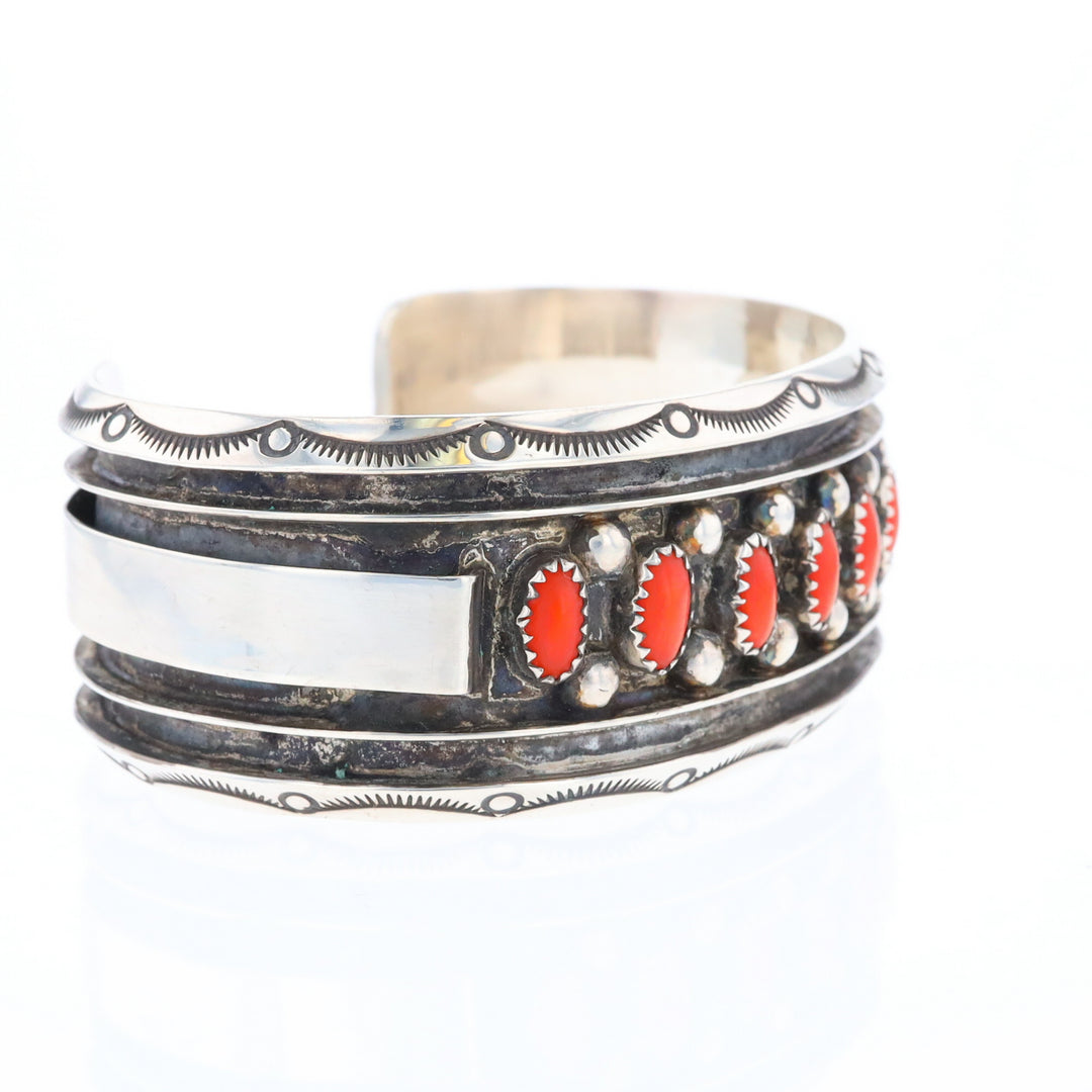 Jackie Singer Navajo Coral Cuff Bracelet