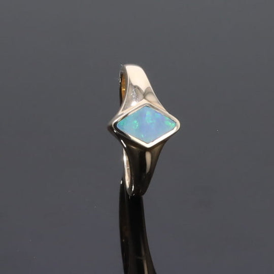 Opal Rings Diamond Shape Inlaid Design