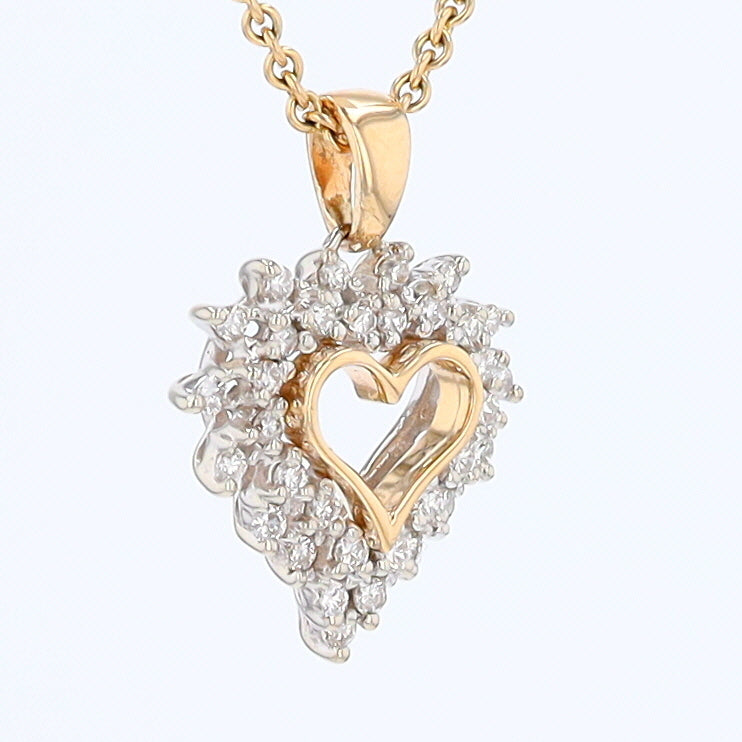 Yellow Gold Diamond Heart Pendant