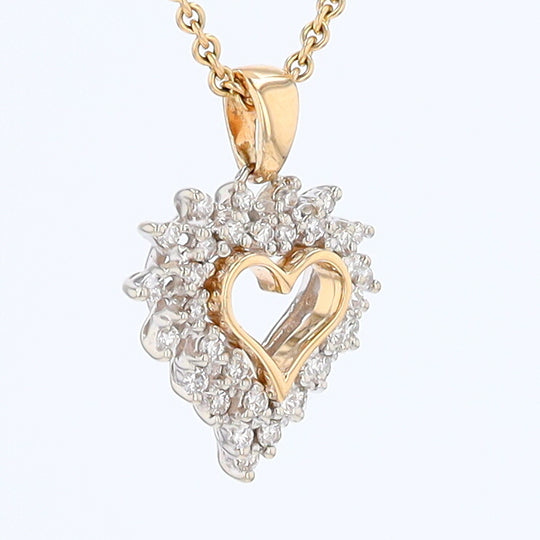 Yellow Gold Diamond Heart Pendant