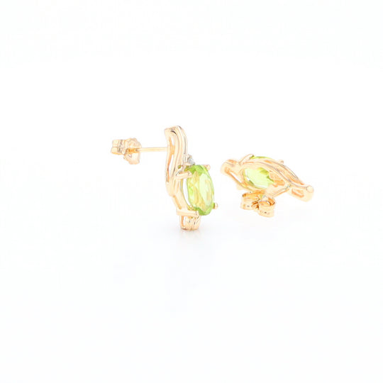 Peridot Ribbon Stud Earrings