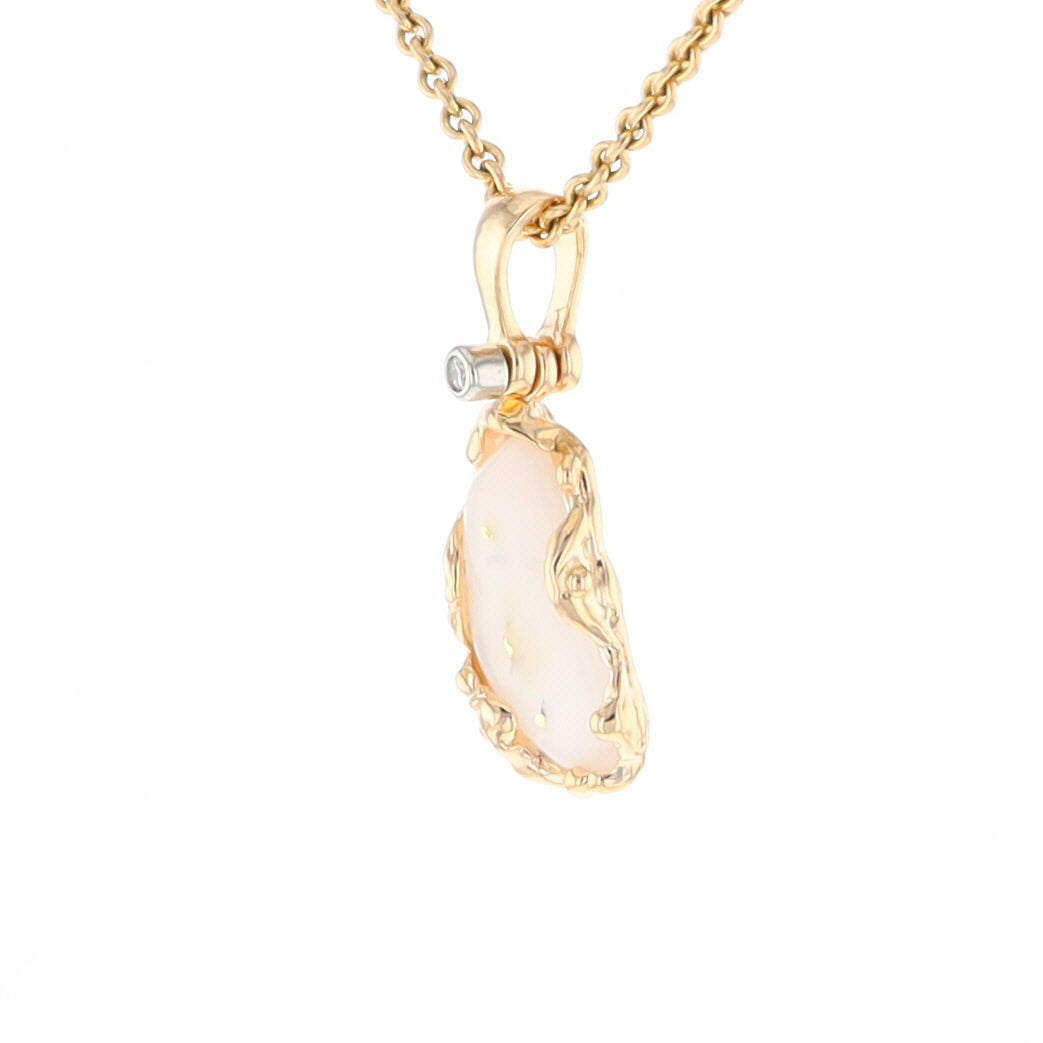 Gold Quartz Freeform Pendant (G2)