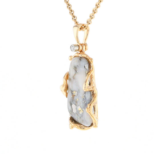 Free Form Gold Quartz Pendant