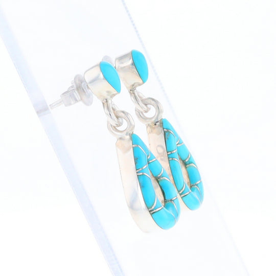 Native American Turquoise Teardrop Earrings