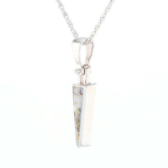 Gold Quartz Upside Down Triangle Pendant