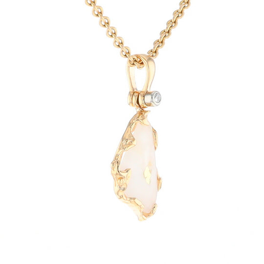 Gold Quartz Freeform Pendant (G2)