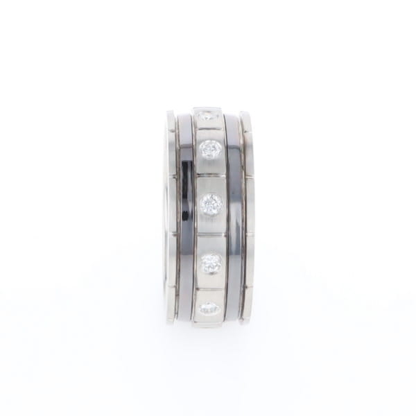 Contemporary Men's Comfort Fit Wedding Band With Diamonds