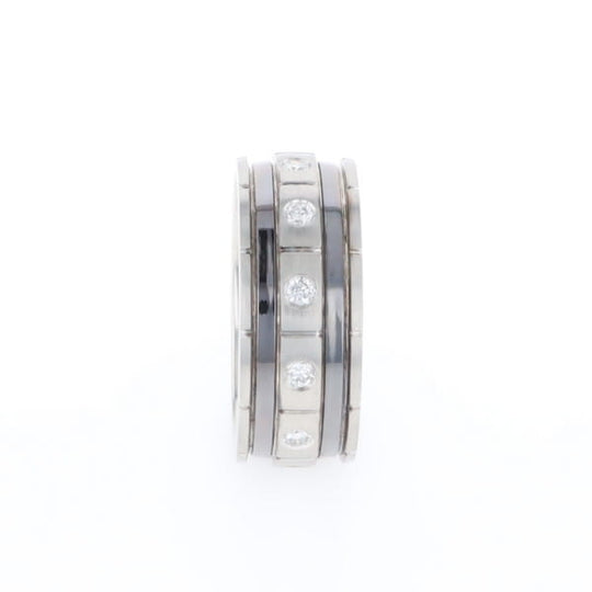 Contemporary Men's Comfort Fit Wedding Band With Diamonds