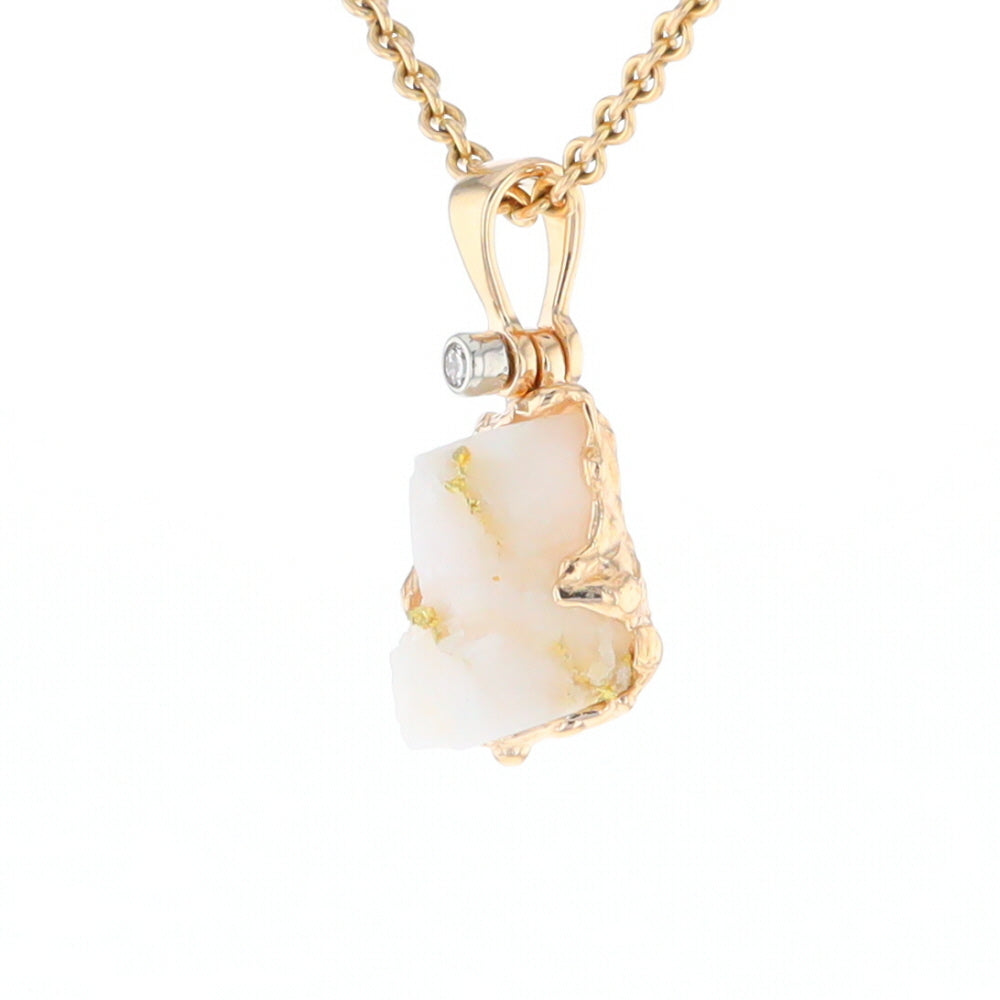 Rough Gold Quartz Freeform Pendant