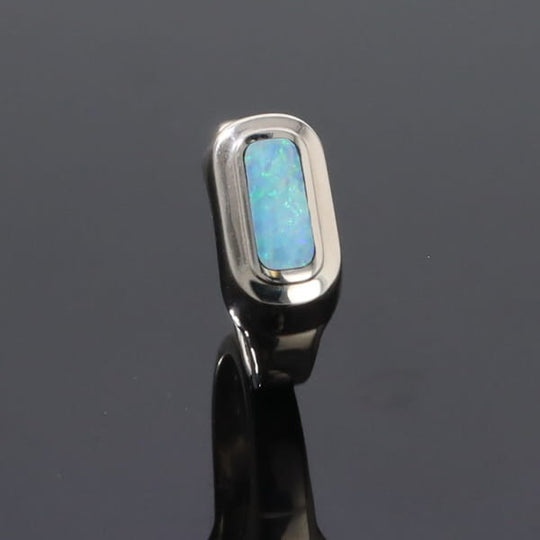 Opal Rings Rectangle Inlaid Design Lady's Ring