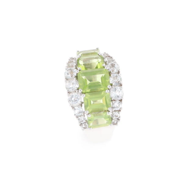 Peridot and CZ Cocktail Ring