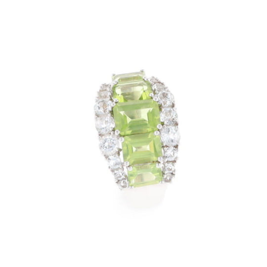 Peridot and CZ Cocktail Ring