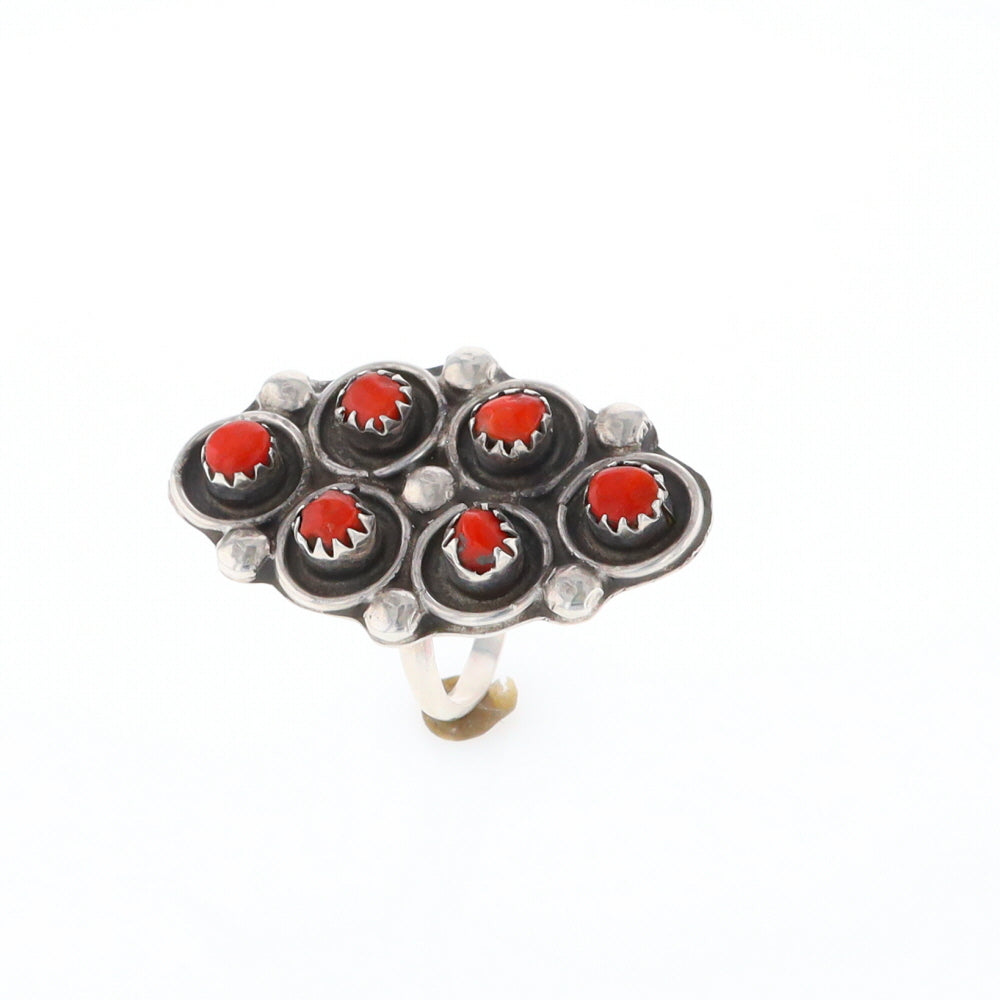 Bezel Set Coral Ring