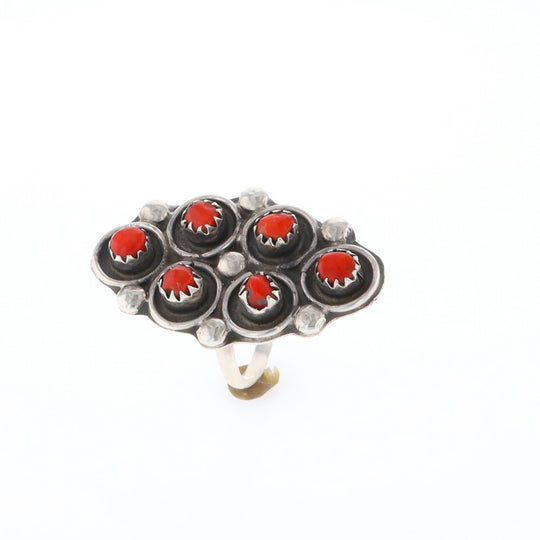 Bezel Set Coral Ring