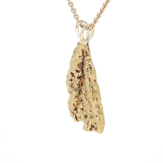 Gold Natural Nugget Flat Pendant