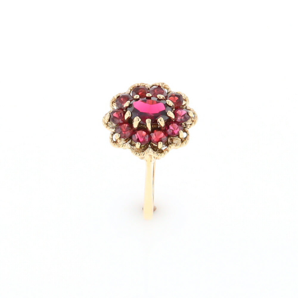 Floral Cluster Garnet Ring