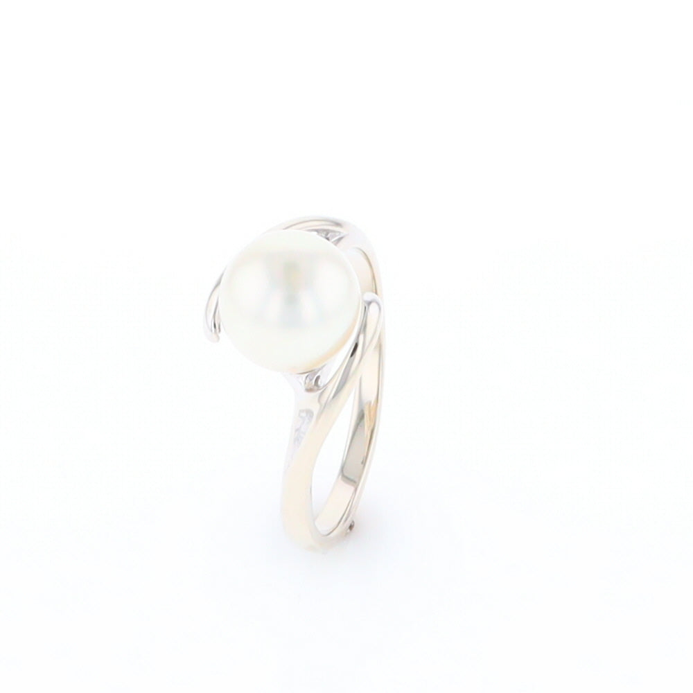 Pearl Solitaire Bypass Ring