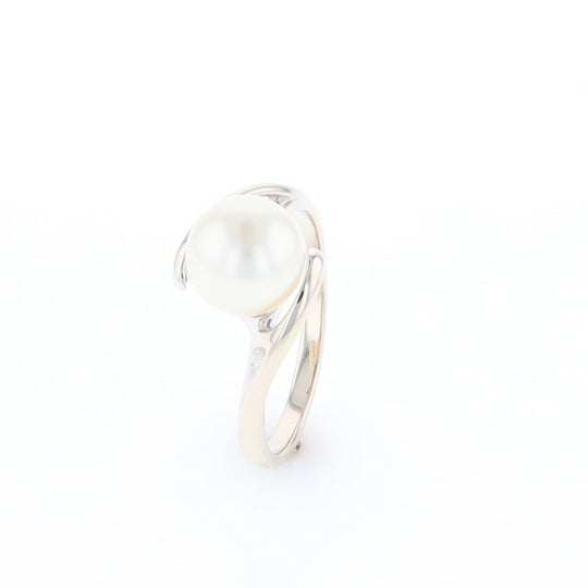 Pearl Solitaire Bypass Ring