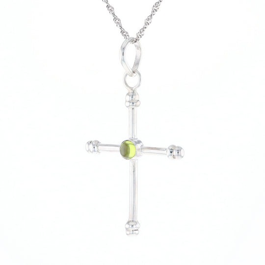 Silver Peridot Cross