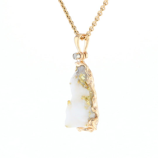 Rough Gold Quartz Freeform Pendant