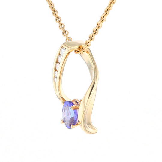 Synthetic Sapphire & Diamond Slide Pendant