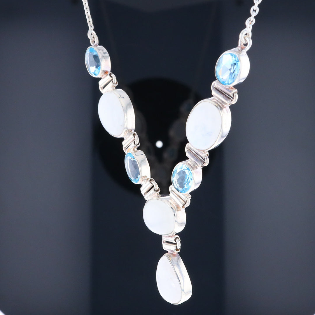 Moonstone & Blue Topaz Necklace