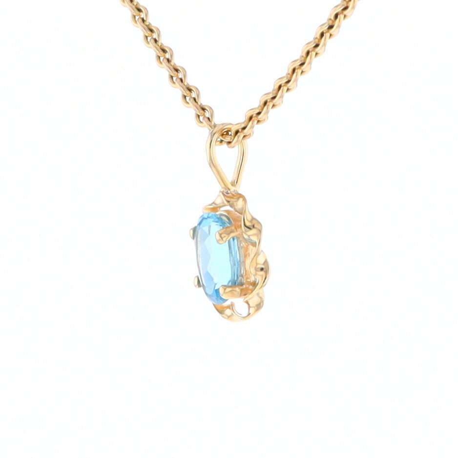 Blue Topaz Twisted Frame Pendant