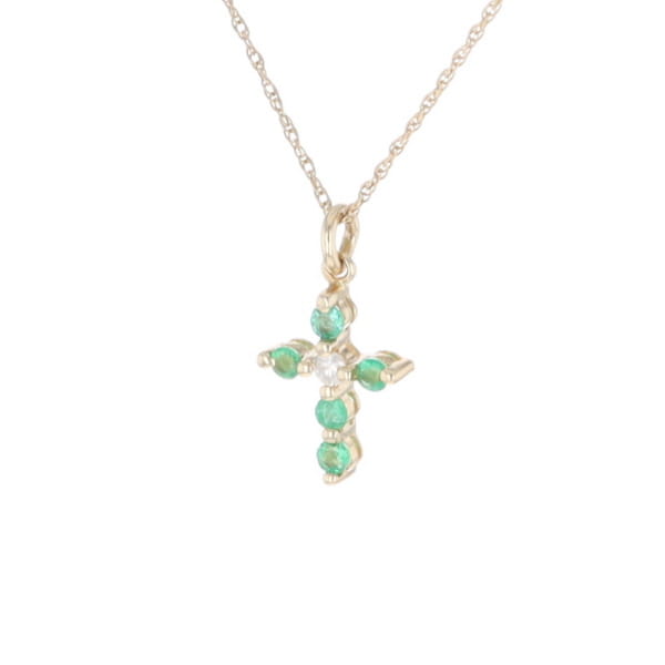 Small Emerald Cross Pendant