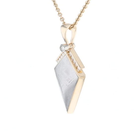 Meteorite Kite Shape Inlaid Pendant with 0.19ctw Diamonds