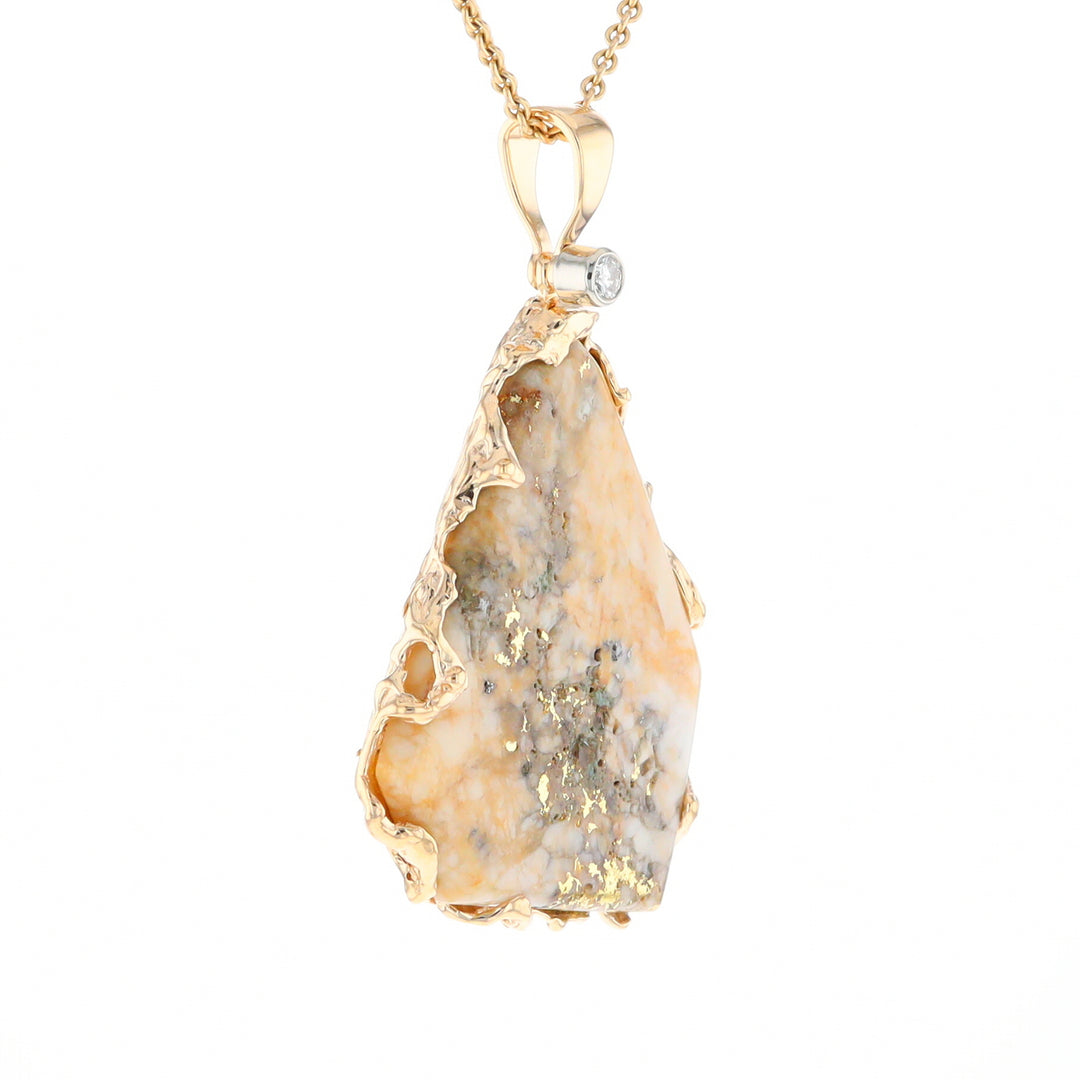 Gold Quartz Freeform Pendant (G3)