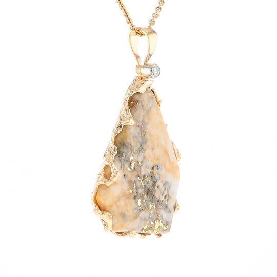 Gold Quartz Freeform Pendant (G3)