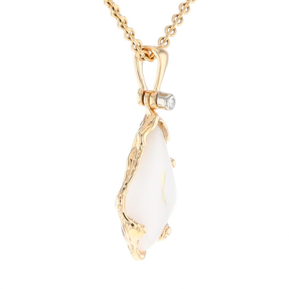 Gold Quartz Freeform Pendant (G2)