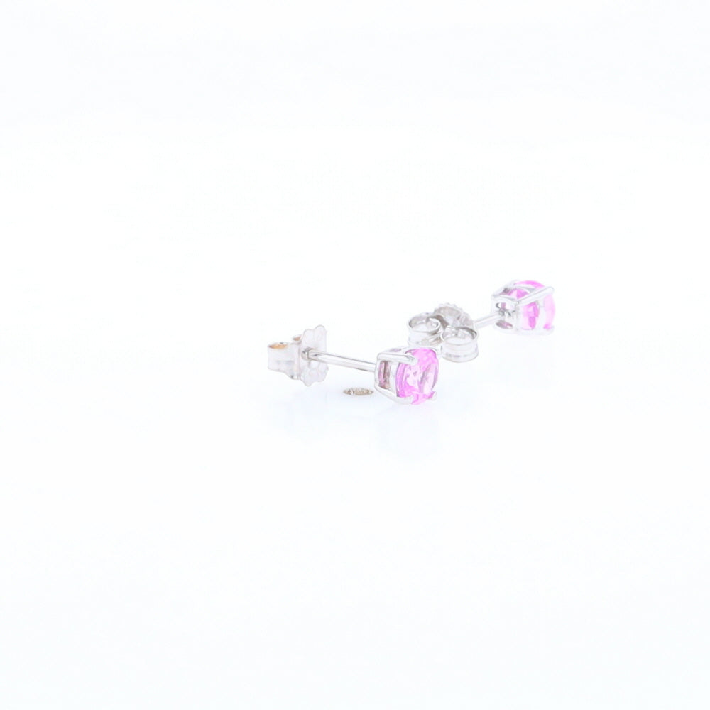 Pink Sapphire Stud Earrings