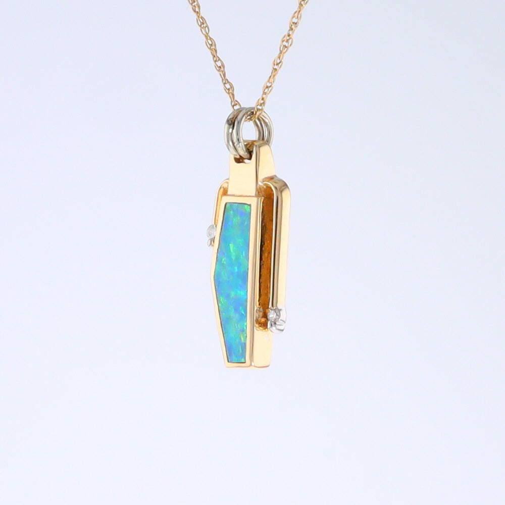 Opal Geometric Inlaid Pendant