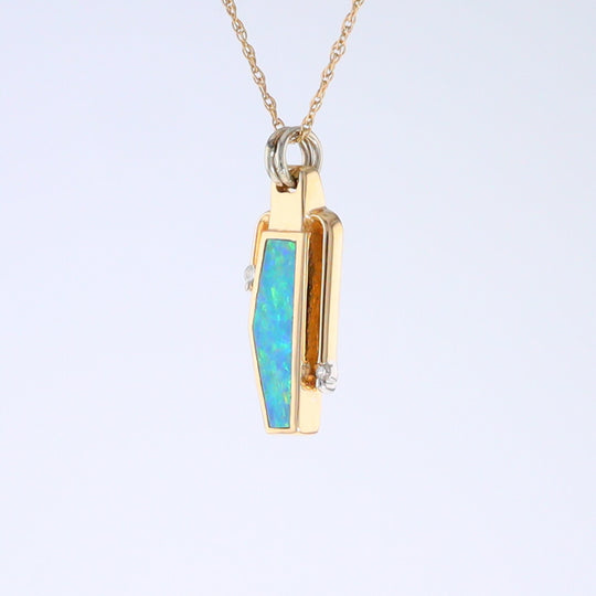 Opal Geometric Inlaid Pendant