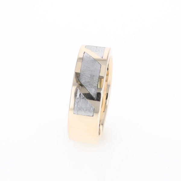 Meteorite Ring, 3 Section Inlaid Design