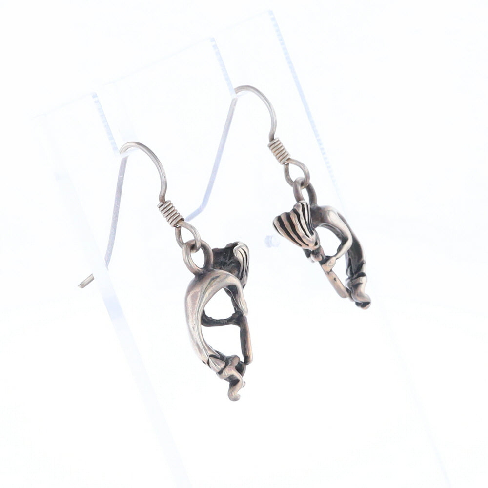 Silver Kokopelli Dangle Earrings