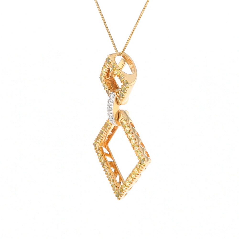 Yellow Sapphire Double Square Necklace